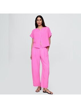 Gap Cotton Crinkle Gauze Easy Barrel Pull-On Pants NWOT Vacation Cruise Poolside
